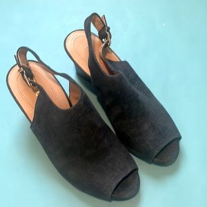 Jeans color, heels, size 7M, 2.8”high. Brand nurture